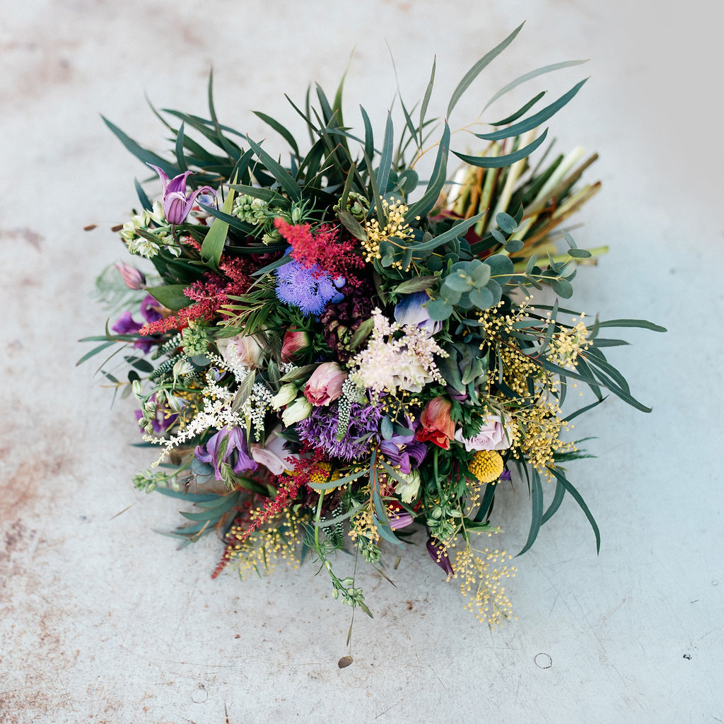 Colorful flower bouquet with plain background