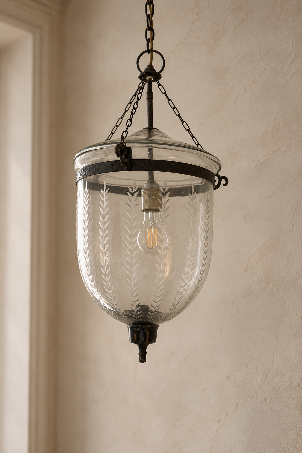 Etched Glass Hundi Lantern