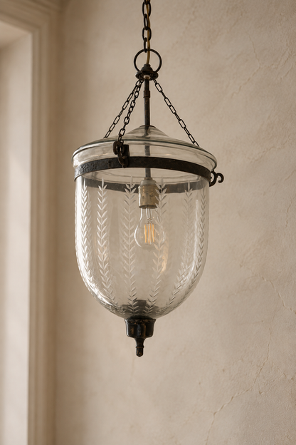 Etched Glass Hundi Lantern