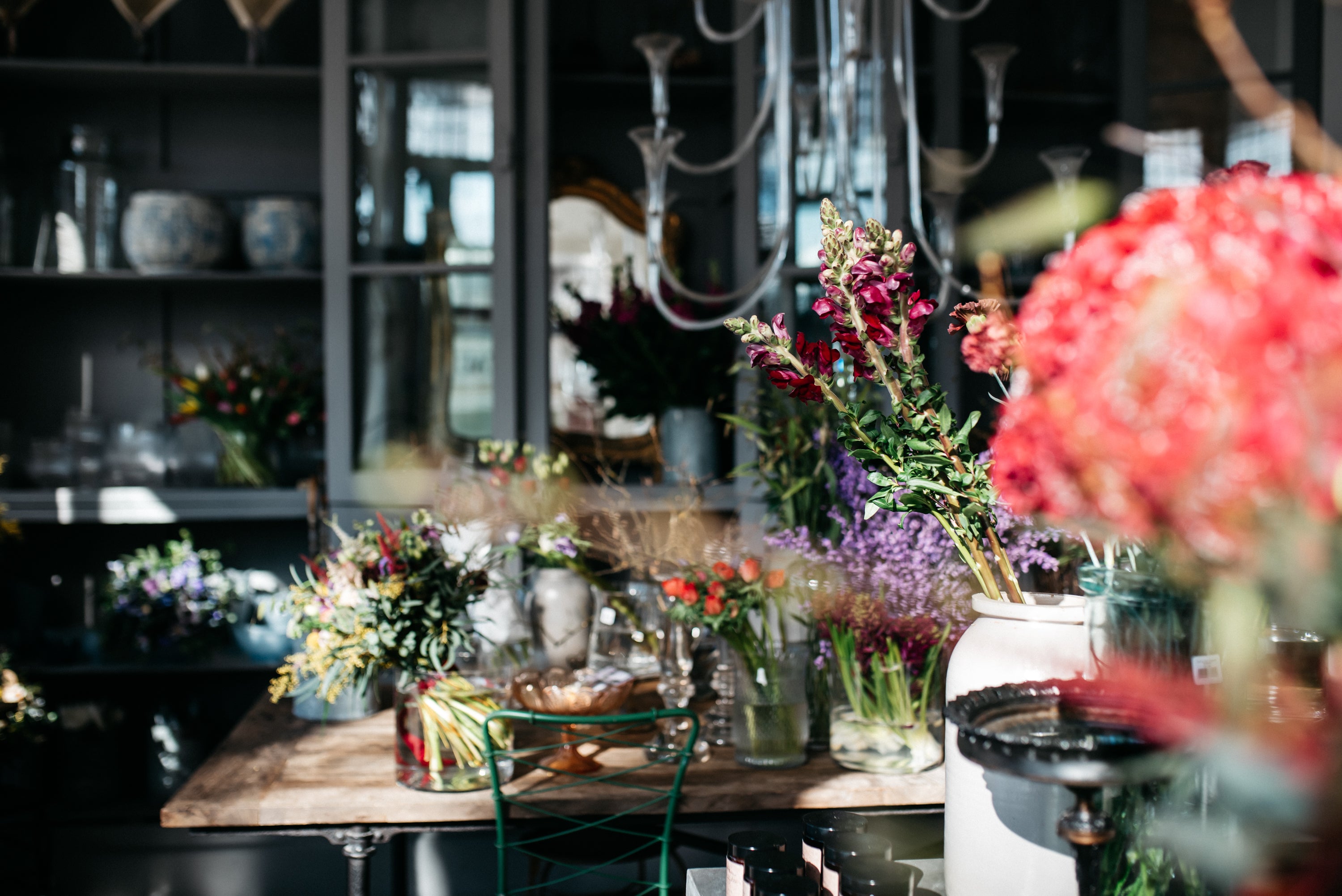 Zita Elze flower shop interior photo with a lot of flowers