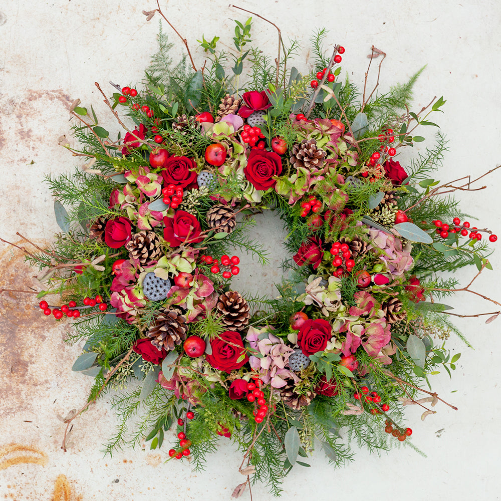 Textured Reds Wreath